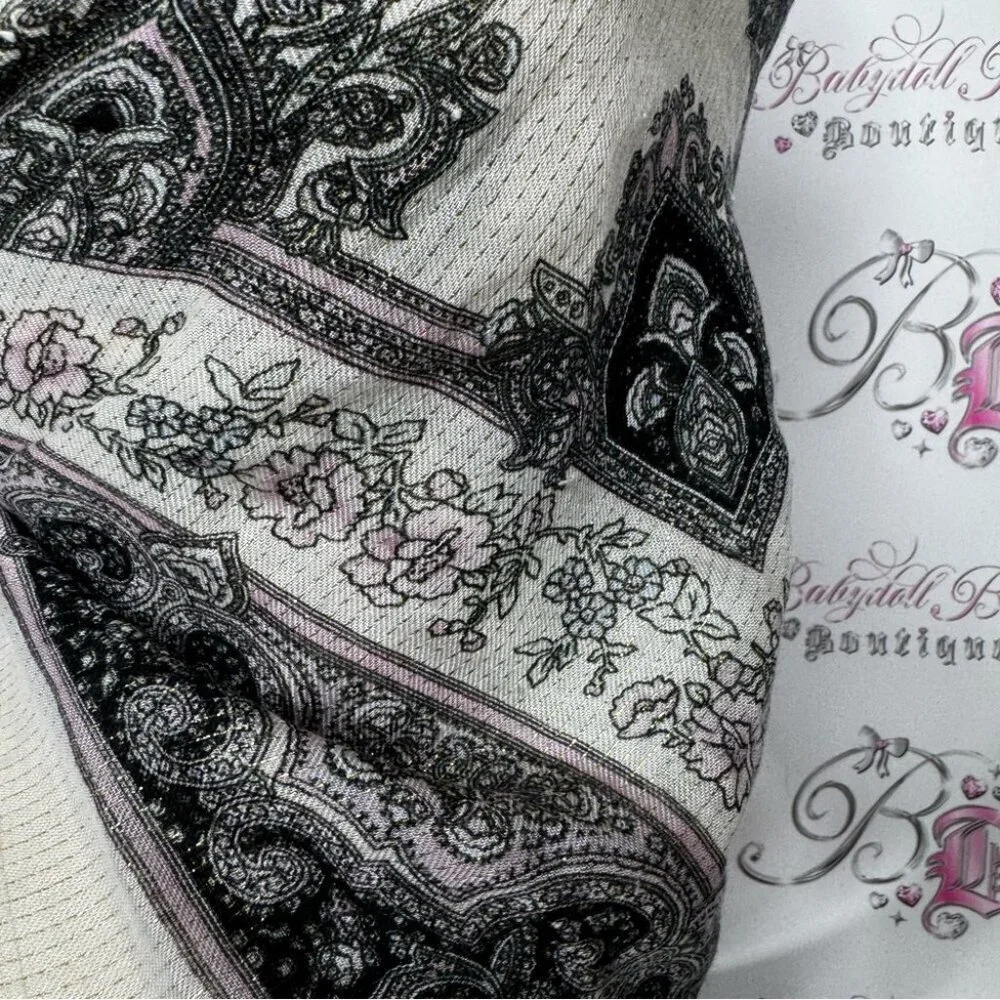 Scarf square shimmer sparkly gold pink purple black Elegant Paisley Print Scarf